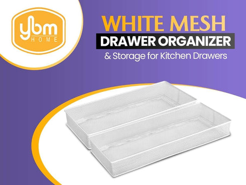 YBM HOME Silver Mesh Drawer Organizer Bins, School Supply Holder, Office Desktop Basket 1594s (1, 3x6x2 Inch)
