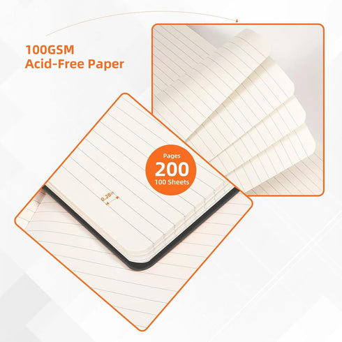 BOSSAND 6 Pack Lined Journal Notebooks, A5 Journals for Writing, 200 Pages, 100 GSM Thick College Ruled Paper