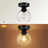 5.91 Inch Closet (E26 Bulb) Industrial Semi Flush Mount Ceiling Light, Clear Glass Ceiling Lamp Shade, Matte Black