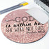 Psalm 46:5 God is Within Her, She Will not Fall - Bible Verse Purple Sparkles Glitter Pattern Mouse Pad, Non-Slip Rubber