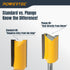 1/4 3/4" 1-1/4" (73066) POWERTEC Tungsten Carbide Tipped Double Flute Straight Router Bit, " Shank, Cutting Dia.