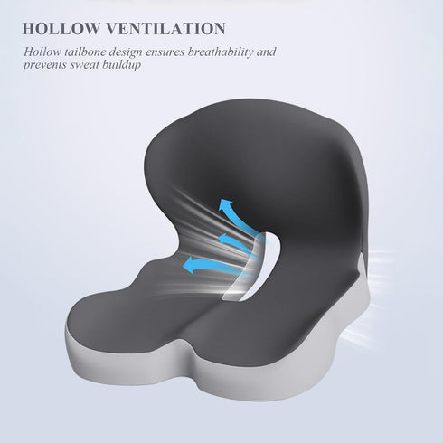 Generic Orthopedic Cushion for Improves Sitting Posture Ergonomic Memory Foam Seat Cushions with Lumbar Support Pillow