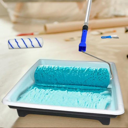 Qrenia 2 4 Set 9 4 Paint Roller Kit with to FT Extension Pole for House Painting - Completed Home Painting with & Paint