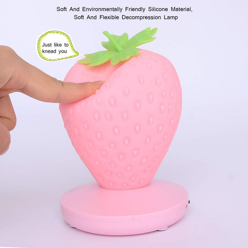 ANQIA Led Color Changing Cute Touch Strawberry Night Light Table Lamp for Bedroom, Dresser, Living Room, Kids Room