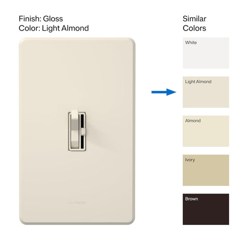 Dimmer Dimmable Dimmer 150W, Single-Pole/3-Way, AYCL-153P-LA, Lutron Ariadni/Toggler LED+ Light Switch for LED, Halogen