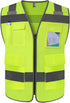 TCCFCCT Reflective Safety Vest for Men, 5 Pockets Durable High Visibility Construction Vest, ANSI/ISEA Standards,