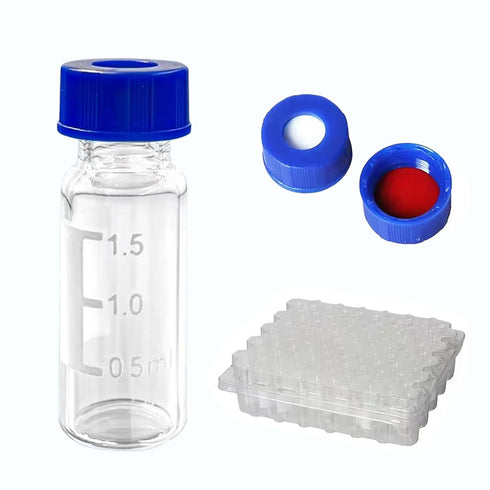 2mL Autosampler Vials, 9-425 HPLC Vials with Screw Cap, 100 Pcs Borosilicate Sample Vial