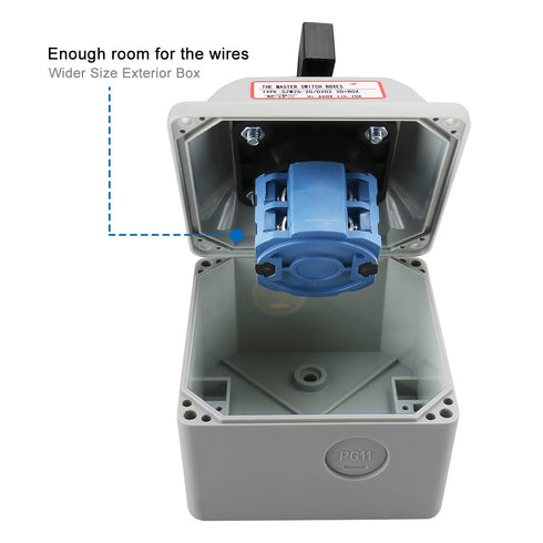 Baomain Universal Rotary Changeover Switch - SZW26-20/D202.2D-W with Wider Master Switch Exterior Box, 660V 20A, 3