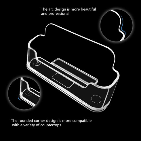 vrupin 4 Pack Acrylic Business Card Holder for Desk, Fits 30-50 Business Cards, Display Stand for Exhibition