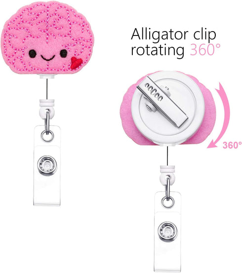 WILLBOND Cute Felt Nurse Badge Reel, 3 Pieces ID Alligator Clip for Doctor, Teacher, RN, CNA, LPN, LVN, Medical Worker
