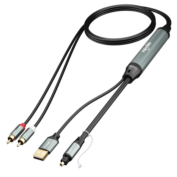 Adoreen Unidirectional 2 RCA Input to SPDIF/Toslink Output Optical Adapter Cable 6
