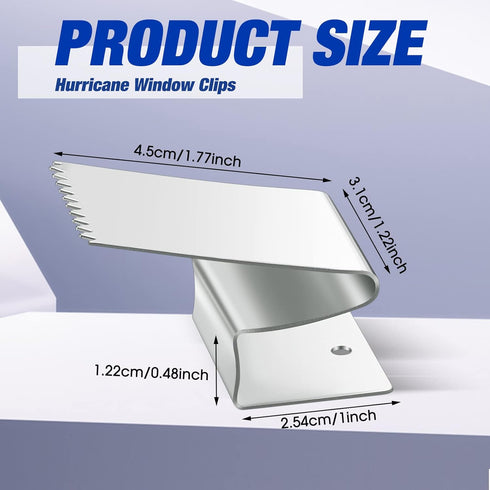1/2 Inch Silver(20 Dunzy Universal Hurricane Shutters for Windows Exterior, Window Clips, Hurricane Clips for Brick