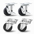 POWERTEC 2 Inch Swivel Caster Wheels Set of 4, Heavy Duty Plate Casters for Furniture