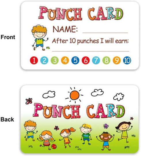Punch Card, 100pcs Reward Incentive Cards for Teacher, Behavior Chart for Kids, Homeschool Classroom Supplies