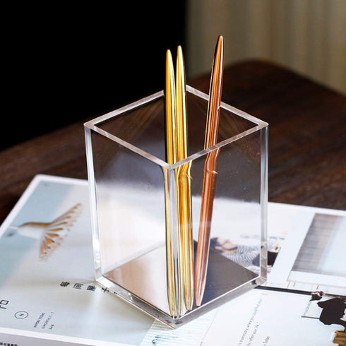 Set Rose Gold Memo Pad Holder Pencil Cup Self-Stick Notes Cube Tray Desktop Accessories Dispenser for Office Home