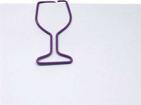 Butler in the Home 100 Count Wine Glass Shaped Paper Clips, Great for Collectors or Office Gift - Comes in Round Tin