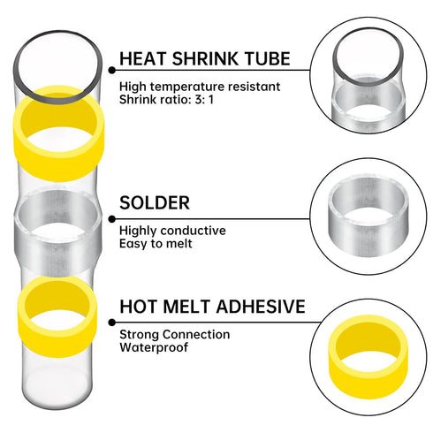 400PCS Solder Seal Wire Connectors, Heat Shrink Butt Connectors Waterproof Wire Electrical Connector Kit