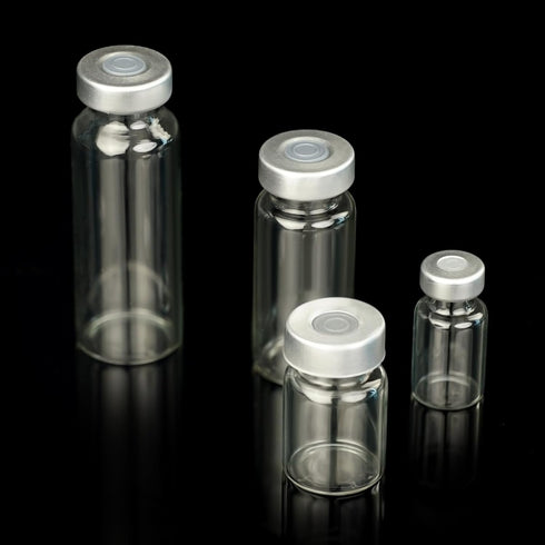 10 Pack 2ml Sealed Sample Vials, Transparent Glass Vials with Self Healing Injection Port (10, 2ML)