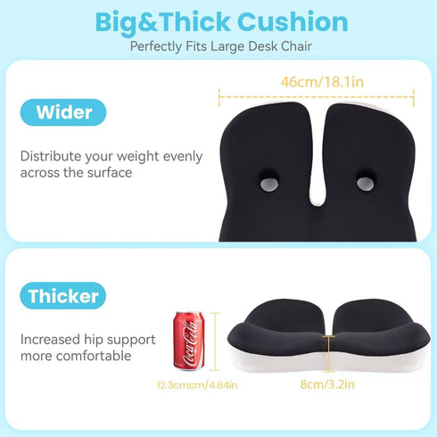 Seat Cushion,Office Chair Memory Cushion, Ergonomic Design, Relieve Sciatica and Long-Term Sitting Pain, Suitable