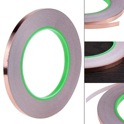 Oubaka Copper Foil Tape, Double-Sided Conductive Adhesive for EMI Shielding, Electrical Repairs (1/4" x 21.9 yards)