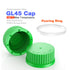 5pcs GL45 Screw Caps with Pouring Ring for Laboratory Glass Bottles, Polypropylene, 45 mm (Green)