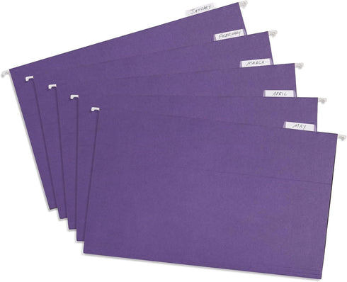Blue Summit Legal Hanging File Folders, Legal Size, Purple – 25 Pack for Organization