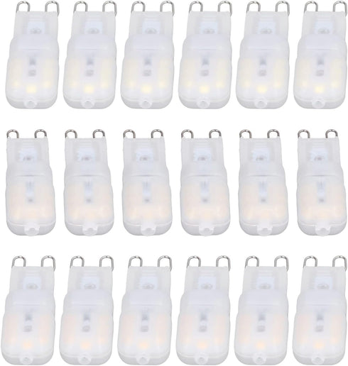 Hyuduo 6Pcs G9 Dimmable LED Light Bulbs, 3W Energy Saving Bi Pin Base for Chandelier and Pendant Lamps