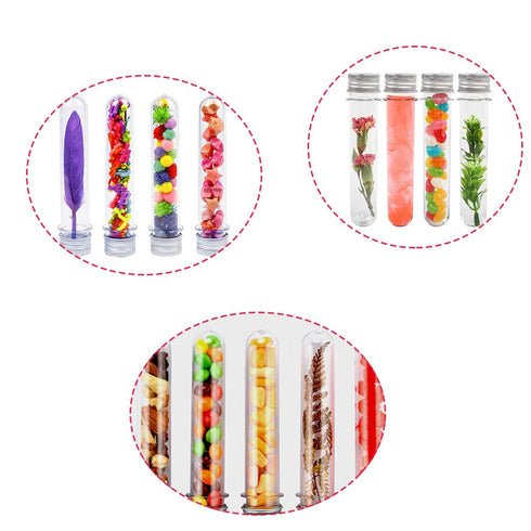 24 PCS Plastic Test Tubes, 45ml Clear Test Tube with Caps for Candy Storage, Party, Decoration, Lab