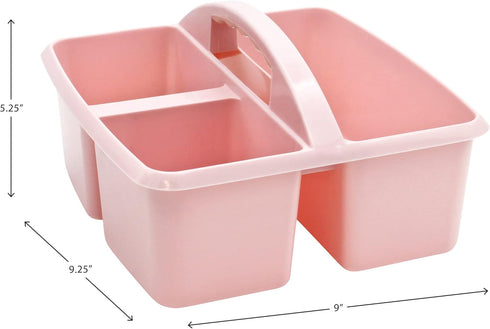Teacher Created Resources Light Pink Portable Plastic Storage Caddy 6-Pack, 3 Compartments for Classroom Organization
