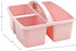 Teacher Created Resources Light Pink Portable Plastic Storage Caddy 6-Pack, 3 Compartments for Classroom Organization