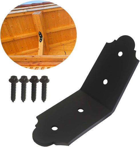 4Packs 6" Heavy Duty Flush Inside 45-Degree Angle Bracket Decorative Knee Braces, Outside 45 Degree Mount Bracket