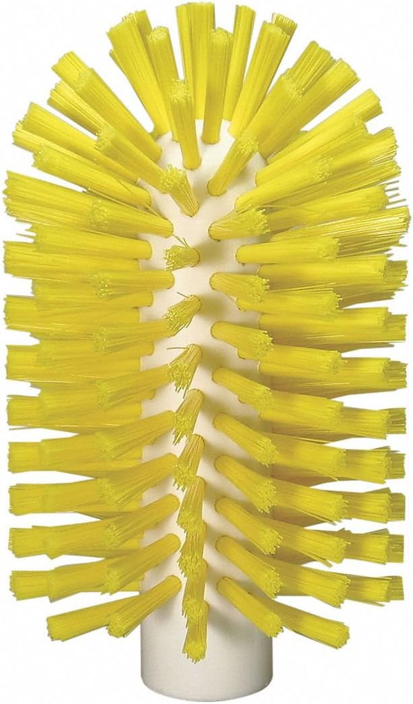 Vikan 5380-90-6 Stiff Tube Brush, Polyester, 3-1/2" x 6-1/4" OAL, Yellow