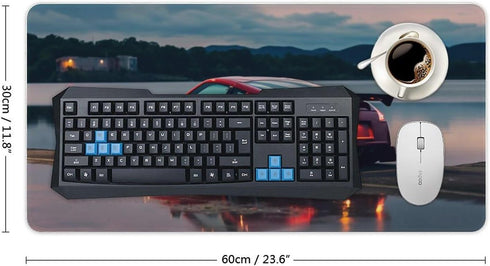 Large Mouse Pad Gaming Cool 370z Red Sport Car Jdm Sunset Reflection Desk Mat Long Big Mousepad Extended Keyboard Computer Pad Office Desk Organizers and Accessories 23.6 x 11.8 inch by josnmre