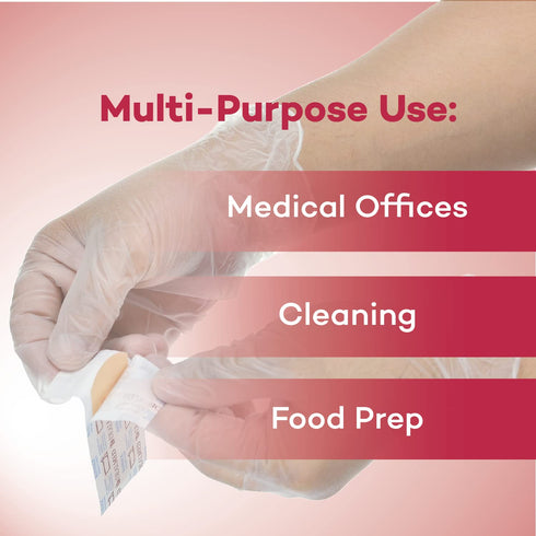 100 Dealmed Vinyl Exam Protection ct. Medium Medical, Kitchen, Disposable, Non-Irritating Latex Free
