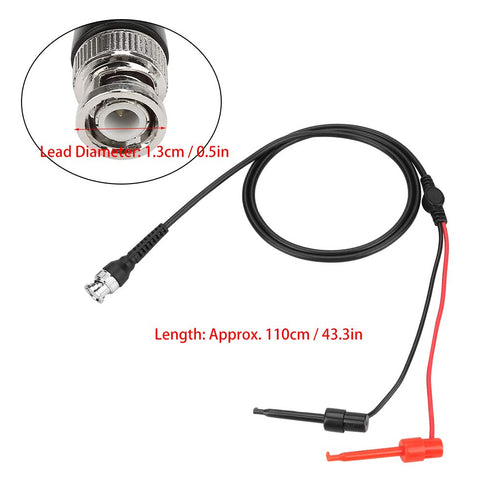 2Pcs Oscilloscope Probes, Clip Test Grabbers, Coaxial Cable Mini BNC to Dual Testing Plunger Hook