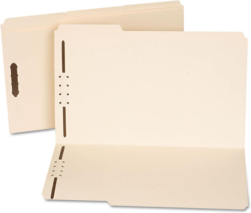 Universal UNV13520 1/3-Cut Tabs Reinforced Top Tab Folders with Fasteners, Legal Size, Manila (50/Box)