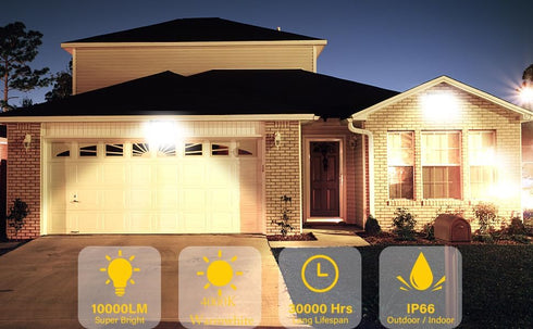 AUXTINGS 30W LED Flood Lights Outdoor Security Lights, 3000LM Warm White Spot Light for Yard, IP66 Waterproof