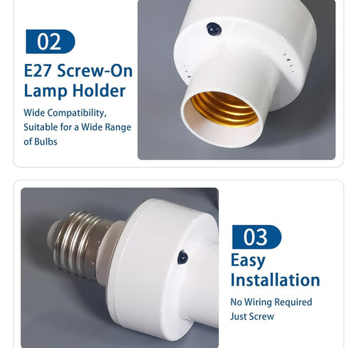 Generic E27 Closet Smart Wireless Lamp Holder - Screw Base Remote Control Socket, Infrared Timer | Lighting Control