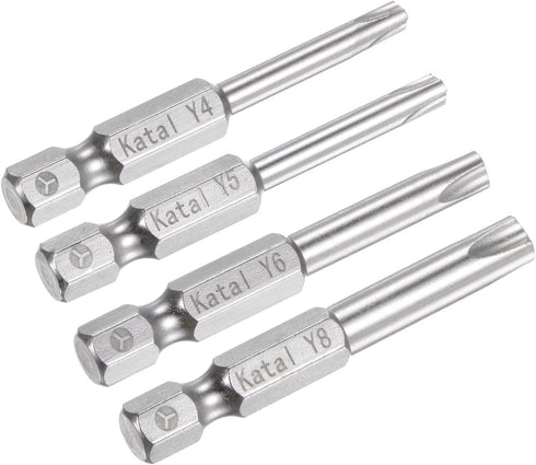 Y4-Y8 Tri-point Screwdriver Bit Set, 1/4" Hex Shank, 2" Length Magnetic Y Type Power Tool