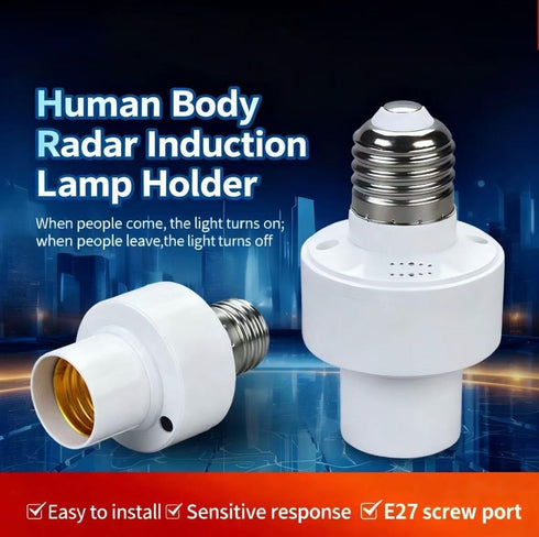 Bulb E27 360 Coverage,E27 Bulb Motion Activated Light Sockets,Motion Sensor Light Socket Smart Screw in Light Outlet