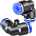 TAILONZ PNEUMATIC Blue Elbow 2 Ways - 10MM Tube OD 90 Push to Connect Tube Quick Fittings (Pack of 2)