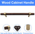 Piutouyar 2 Pulls,160mm/6-1/4 inch Pcs Walnut Cabinet Hole Center Wood Drawer Handle Pulls, Wooden Knob Pull Handles