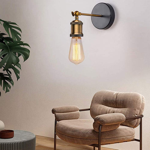 Mengjay E26 Retro Light Fixture Wall Sconce Industrial Style Adjustable Brass Finish Vintage Lighting Edison Lamp