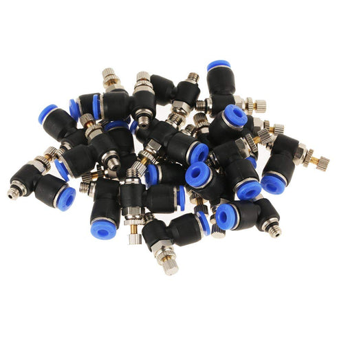 20Pcs M5 Pneumatic Air Flow Speed Control Valve Hose Fitting Quick Connector 360 Rotation