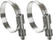 2 Pack Heavy Duty Worm Hose Clamp, Adjustable Range 2 1/4"-3 1/8" 304 Stainless Steel for Plumbing