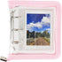 Mini Kpop Binder, Business Card Holder, Photocard Collector, 3-Ring Pink Zipper Clear PVC Cover