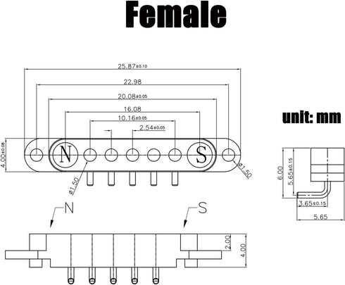 2 Pair Magnetic Bend Pogo Pin Connector: 2/3/4/5/7/8 Pin 2A Magnetic Connector Male+Female for DC Charge Power Socket