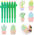 Whaline 12 Pieces Cactus Gel Ink Pens, Cactus Sticky Notes, Neutral Plant Writing Pens, Succulent Note Pad for Home