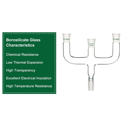 4-Way Claisen Distillation Adapter with 14/20 Joint