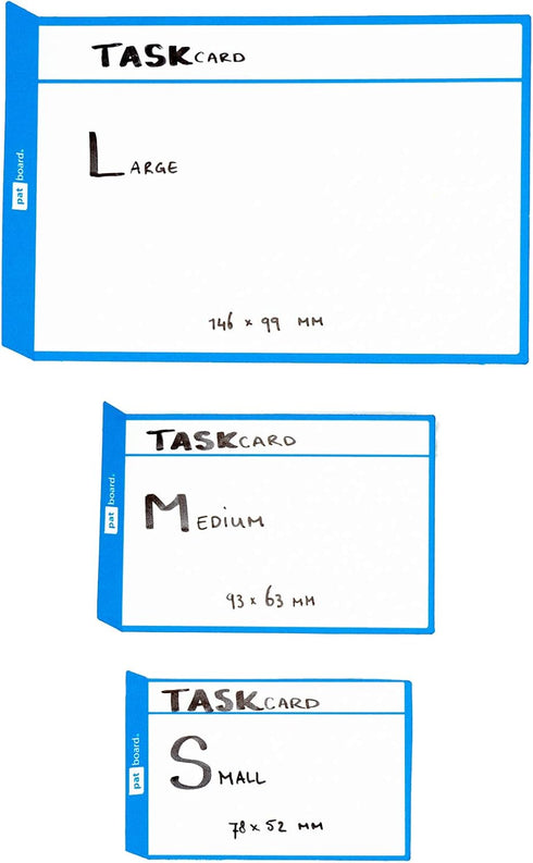 PATboard Scrum Board and Kanban Board - Magnetic Task Cards, Set of 16, Small (S), Blue